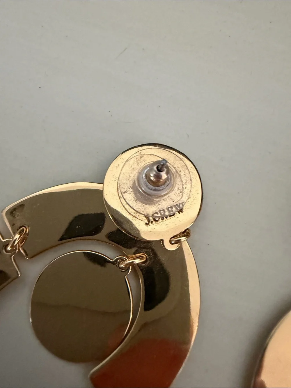 J. Crew Orbit earrings in shiny gold tone
